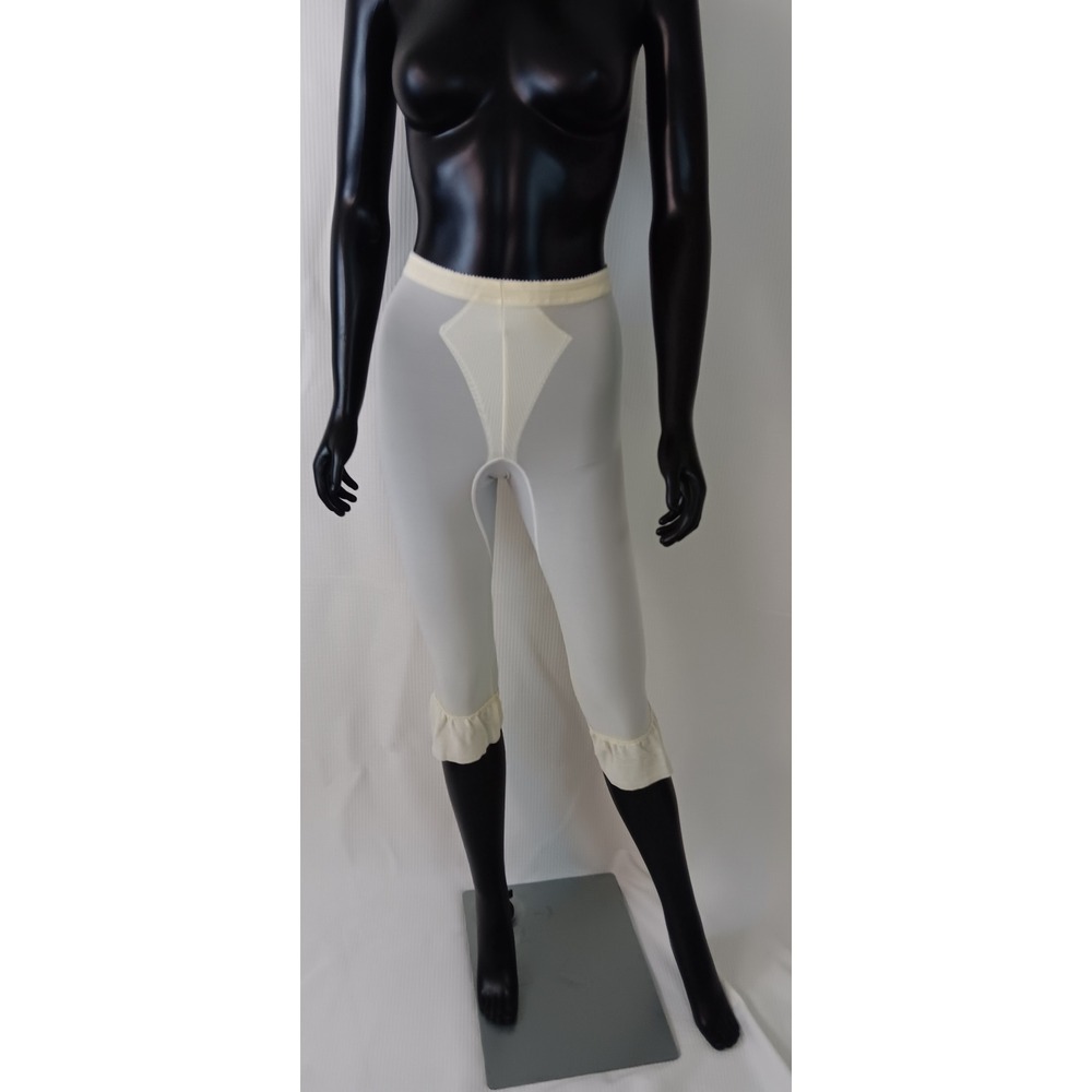 Vintage Sears Body Shaper Pettipants Ivory Nylon Bloomers Large 85089